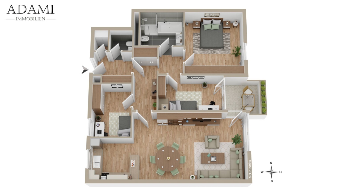 Grundriss 4 Zimmer